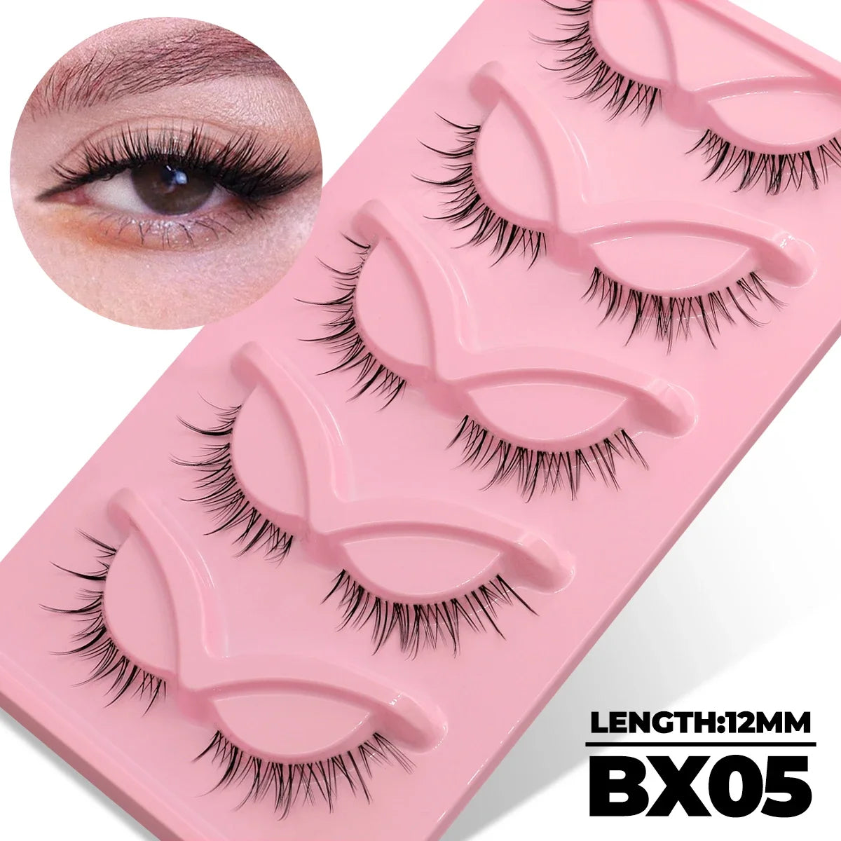 Veltrinay Cat Eye Faux Mink Lashes – Natural Wispy False Eyelashes with Clear Band